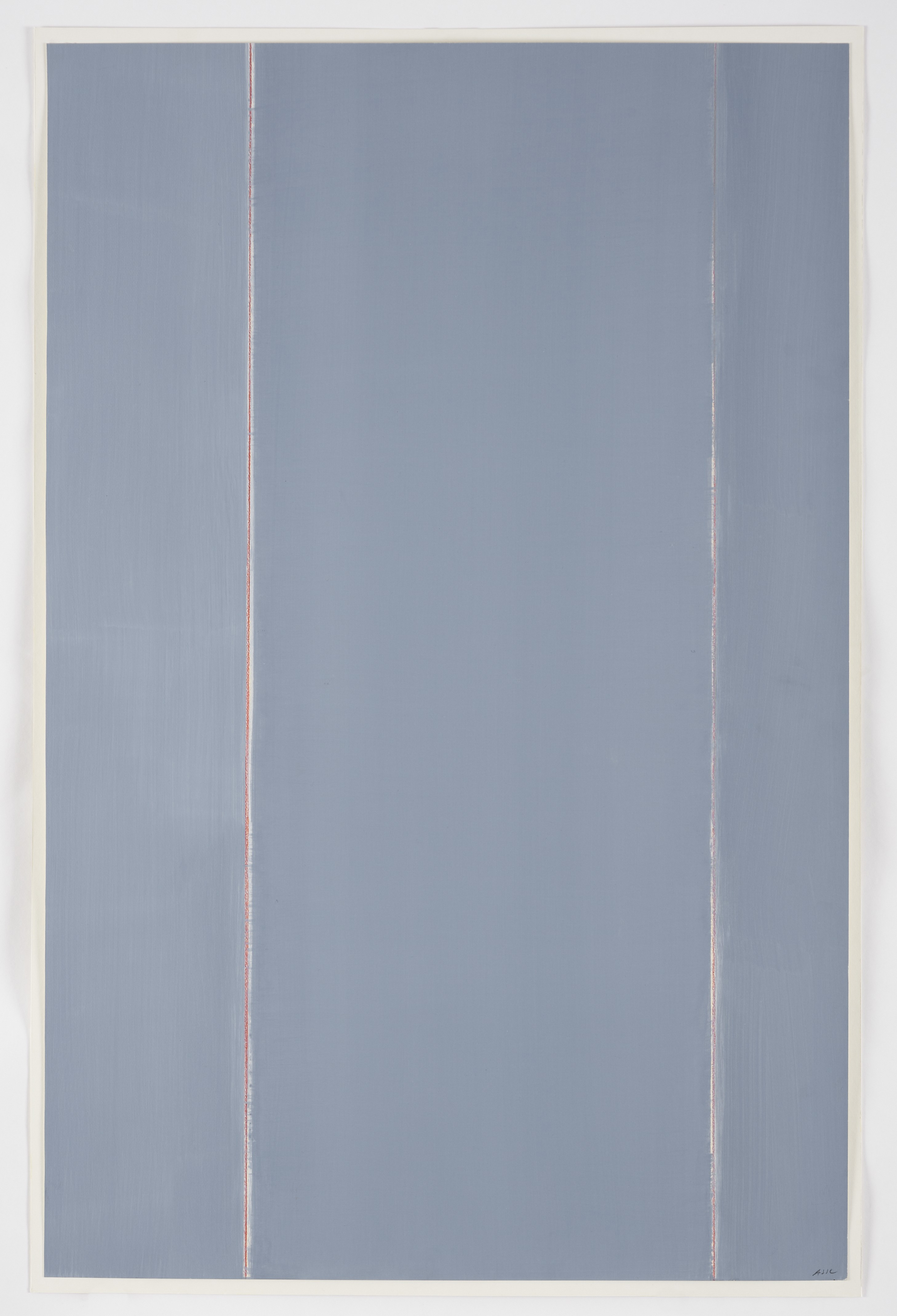 Lignes rouges ou Deux verticales rouge, Geneviève Asse, 1986