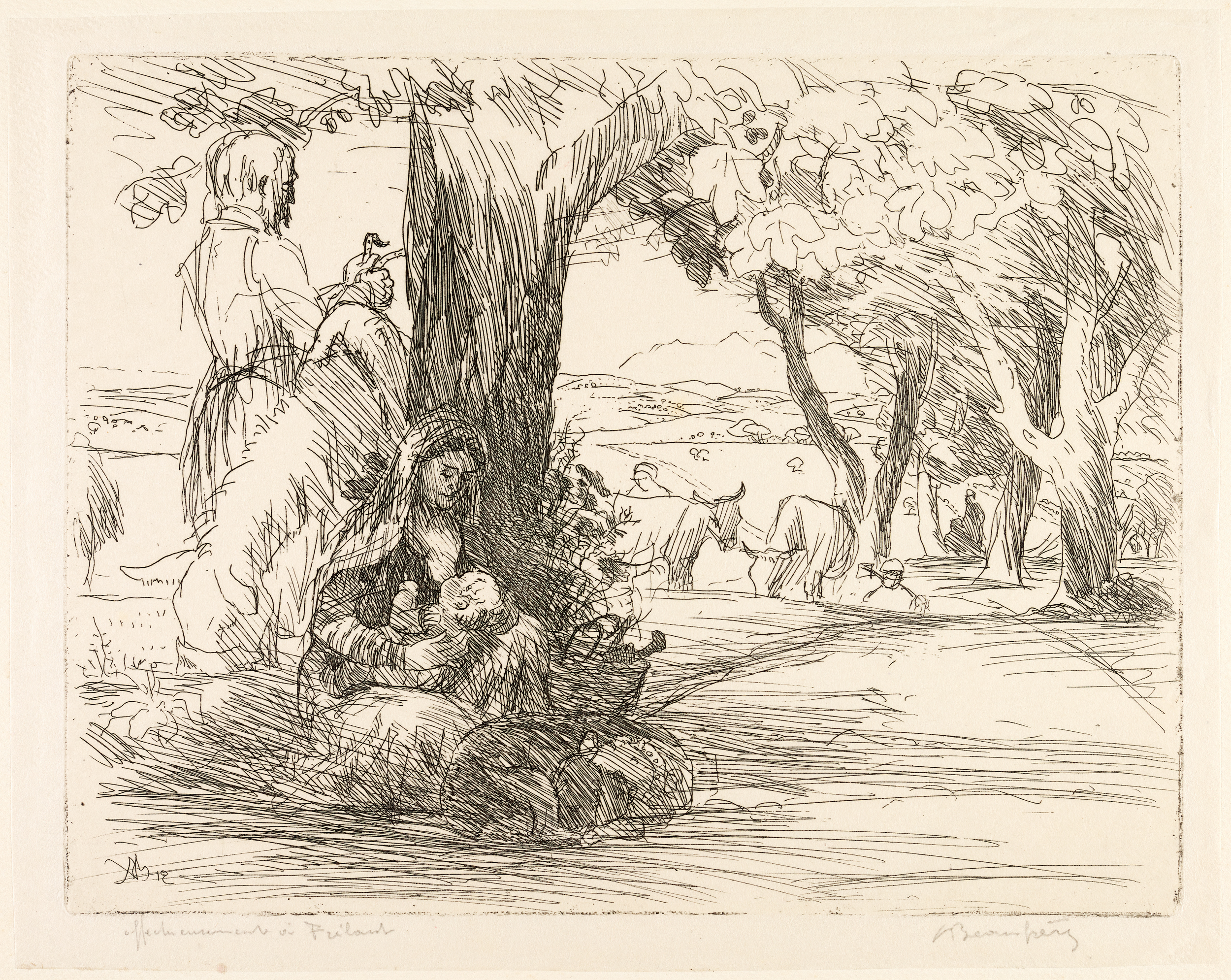 Repos pendant la fuite en Egypte, Adolphe Beaufrère, 1912