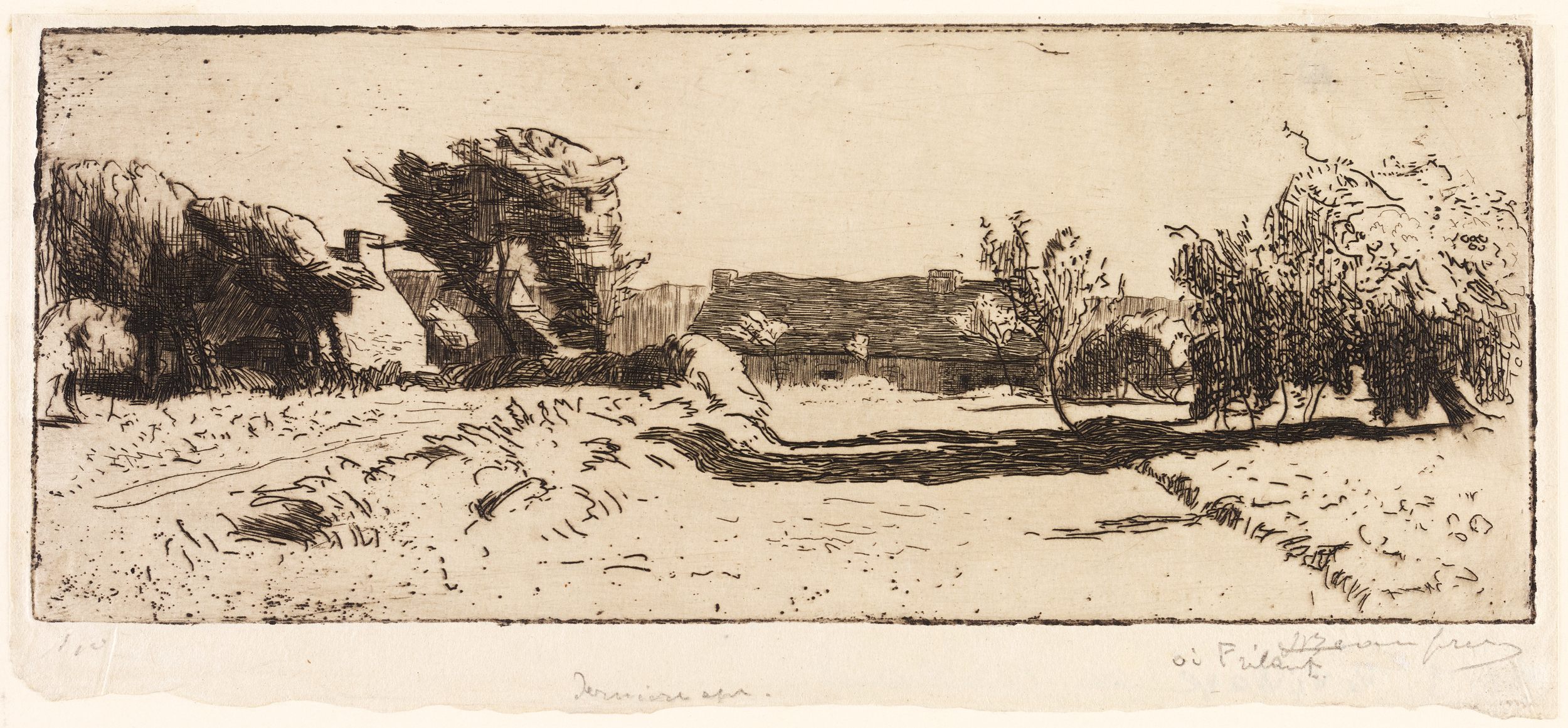 Village au couchant, Adolphe Beaufrère, 1907