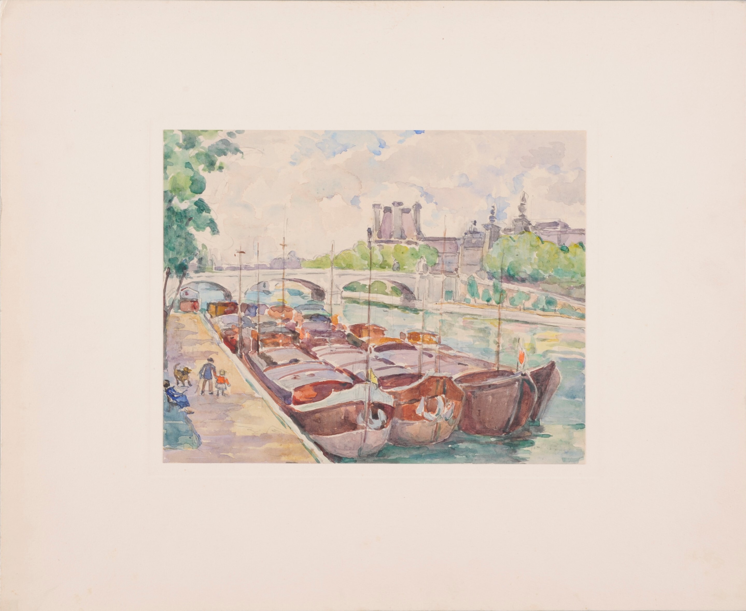Péniches devant le Pont Royal_0