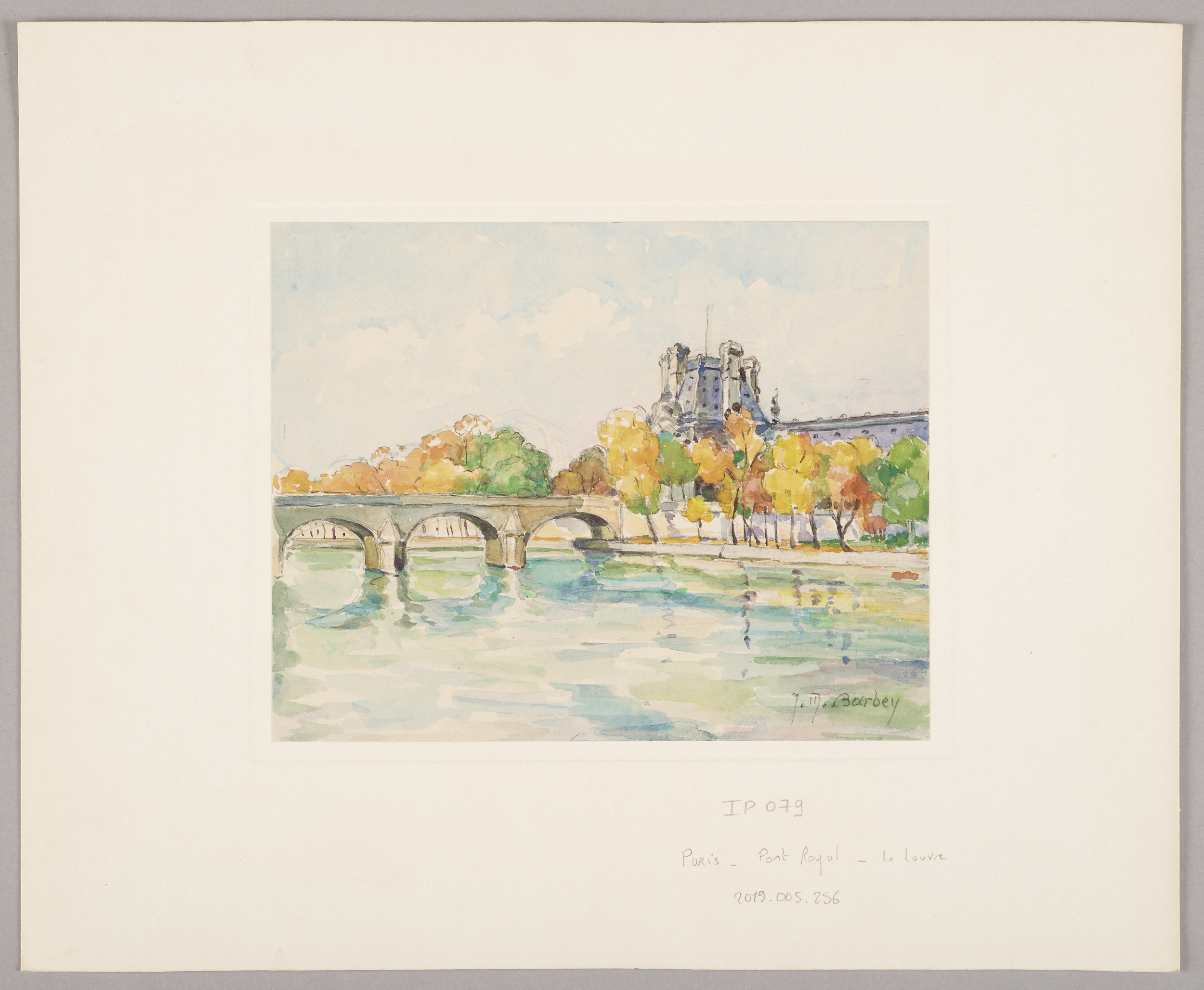 Le Pont Royal et le Musée du Louvre, Jeanne-Marie Barbey