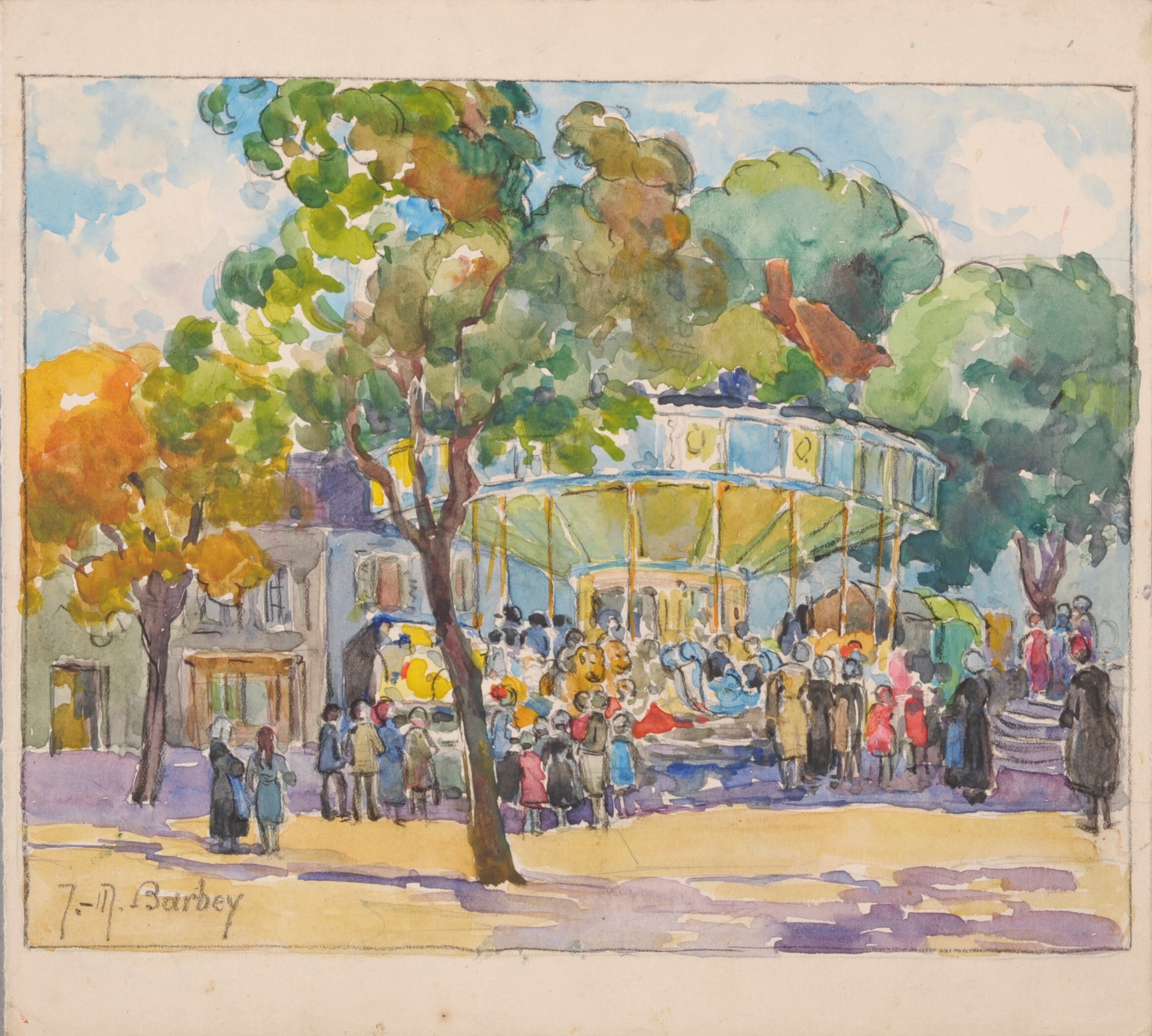 Manège à Gourin, Jeanne-Marie Barbey, 1ère moitié 20e siècle
