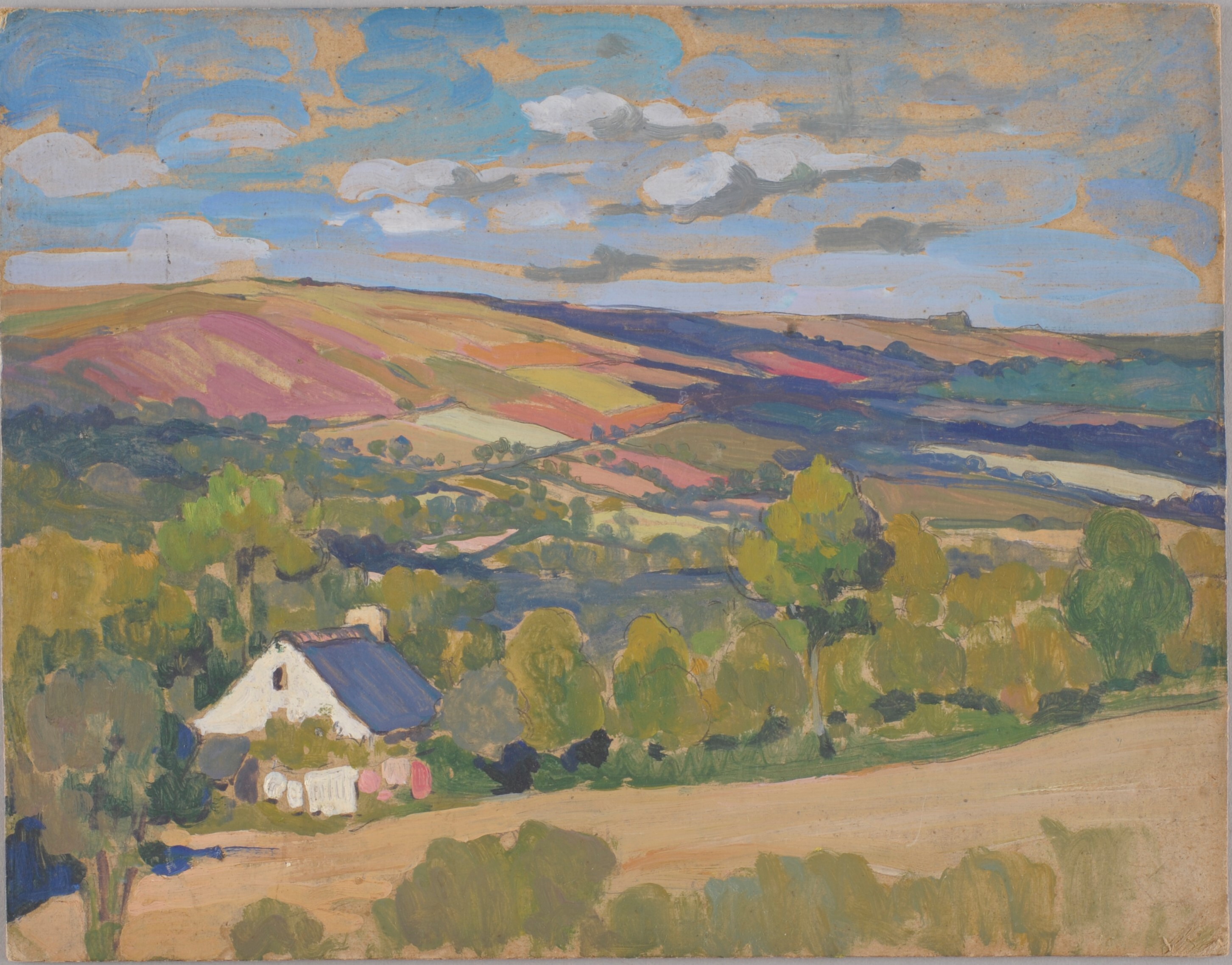 Paysage avec maison, Jeanne-Marie Barbey, 1ère moitié 20e siècle