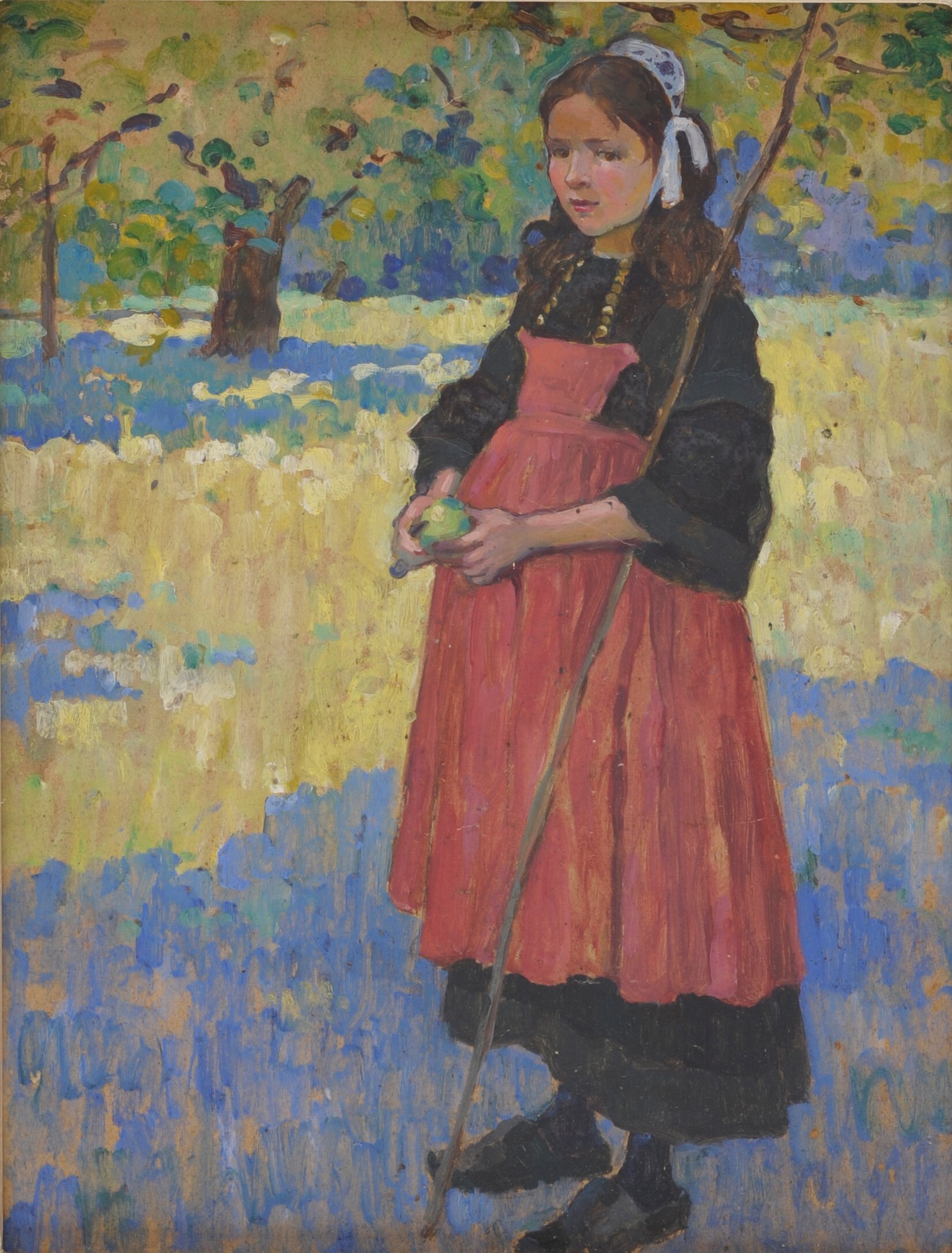 Jeune fille à la pomme_0