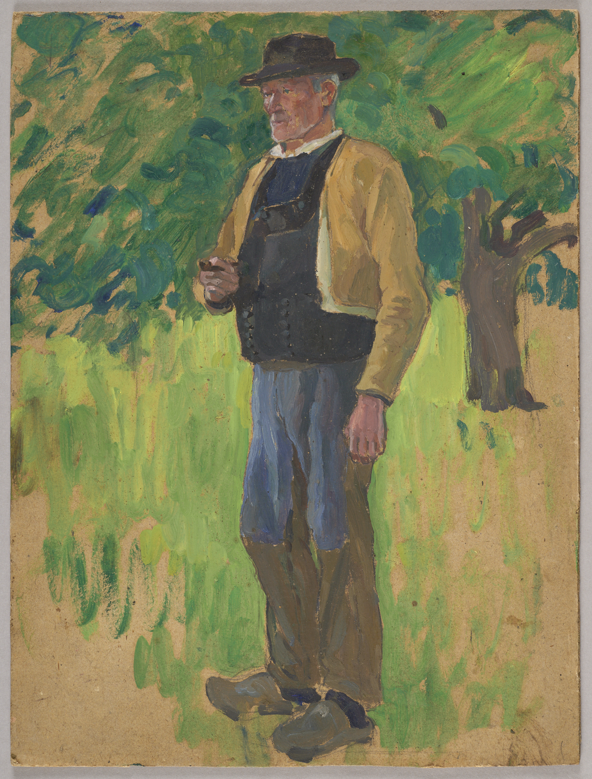 Homme à la pipe, Jeanne-Marie Barbey, 1ère moitié 20e siècle