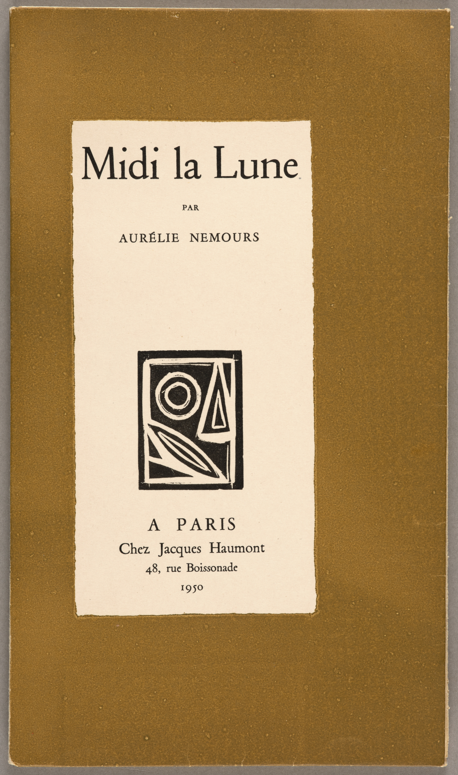 Midi la lune, Aurélie Nemours, 2e quart 20e siècle