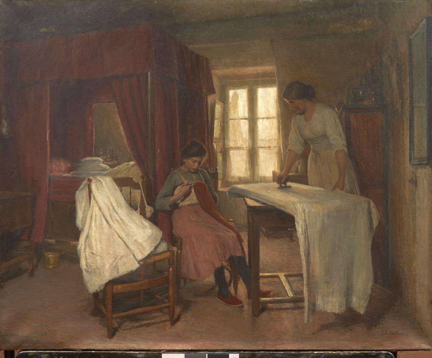 Intérieur berrichon, les repasseuses, Léon Delachaux, 1911 vers