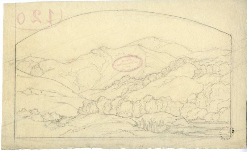 Paysage de montagnes, Édouard Bertin