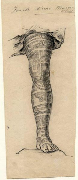 jambe d'une marquisienne, de Jonquières Eugène de Fauque