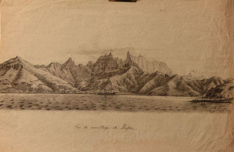Vue du mouillage de Rapa, de Jonquières Eugène de Fauque