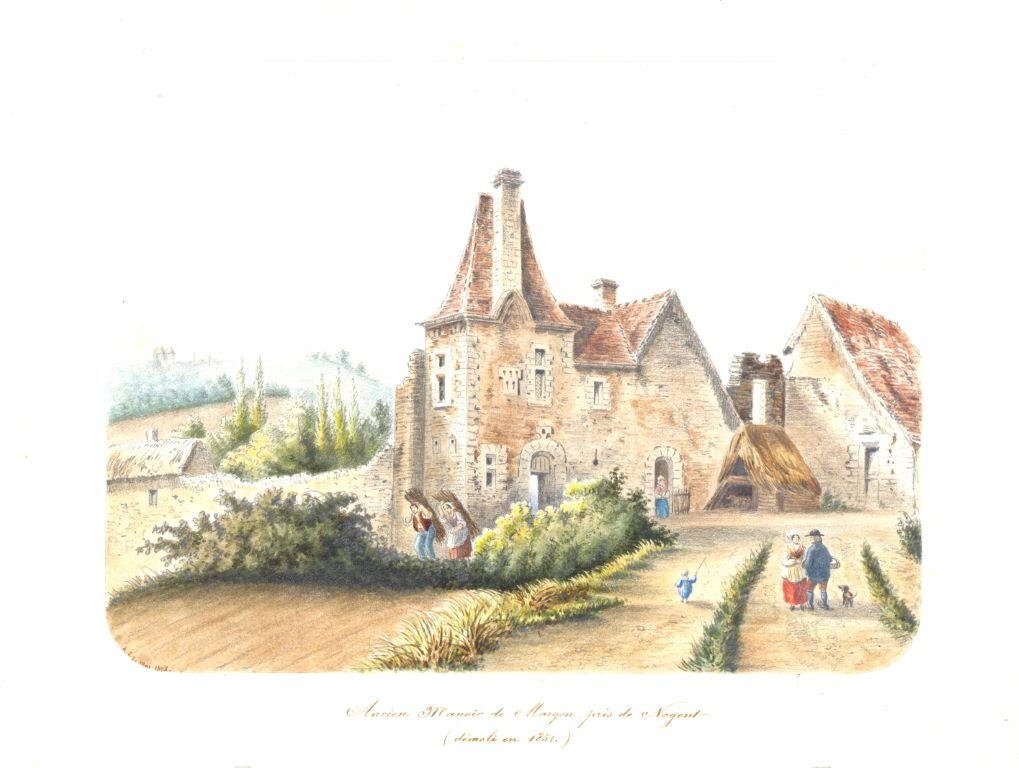 Ancien manoir de Margon près de Nogent (démoli en 1851), Louis Auguste Jubault, 1873