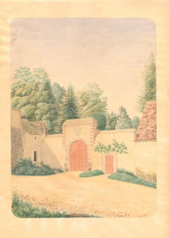 Entrée de l’abbaye des Clairets, Louis Auguste Jubault, 19e siècle