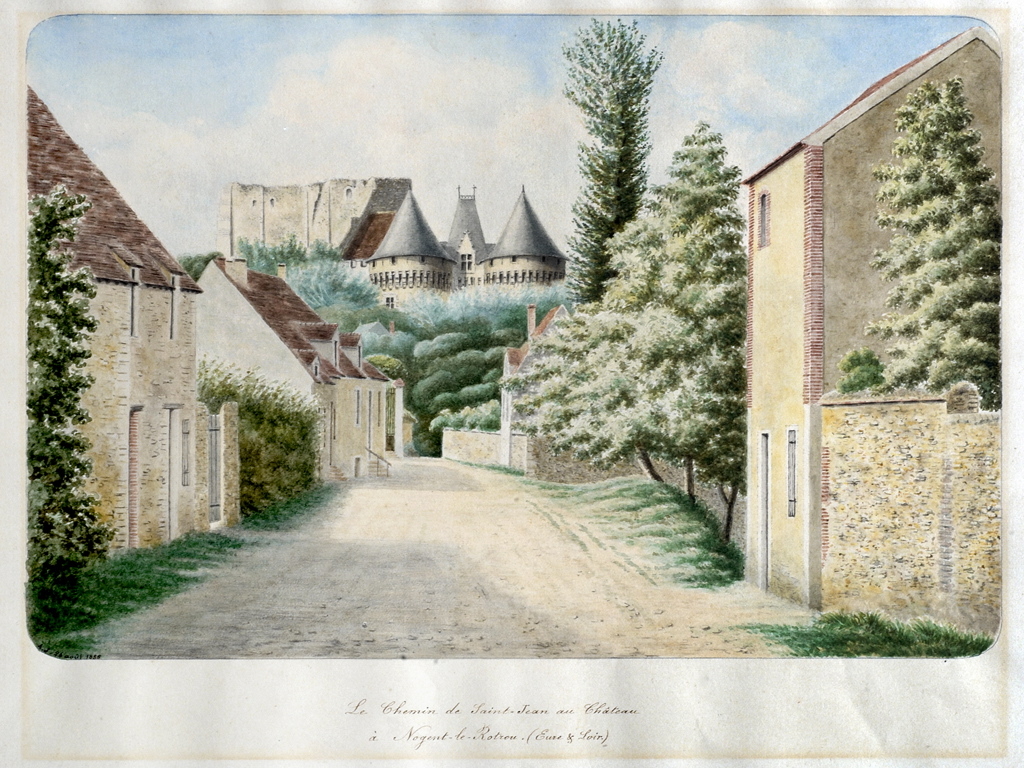 Le chemin de Saint-Jean au Château à Nogent-le-Rotrou (Eure-et-Loir), Louis Auguste Jubault, 1886