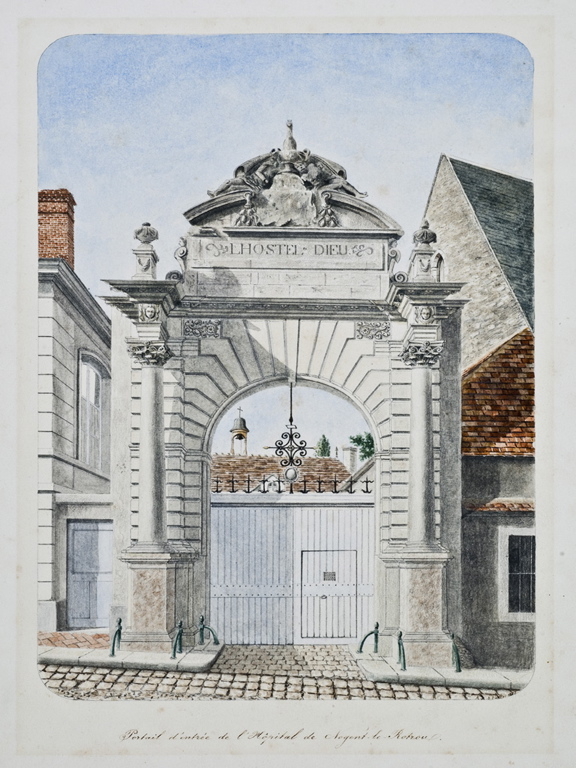 Portail d’entrée de l’Hôpital de Nogent-le-Rotrou, Louis Auguste Jubault, 1873