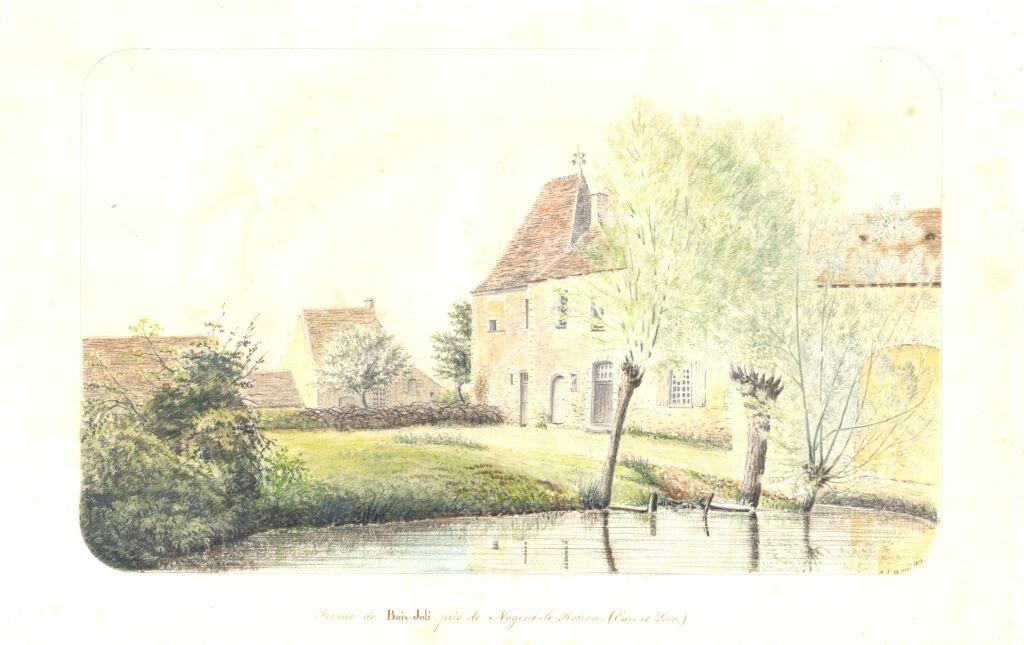 Ferme du Bois-Joli, près de Nogent-le-Rotrou (Eure-et-Loir), Louis Auguste Jubault, 1872