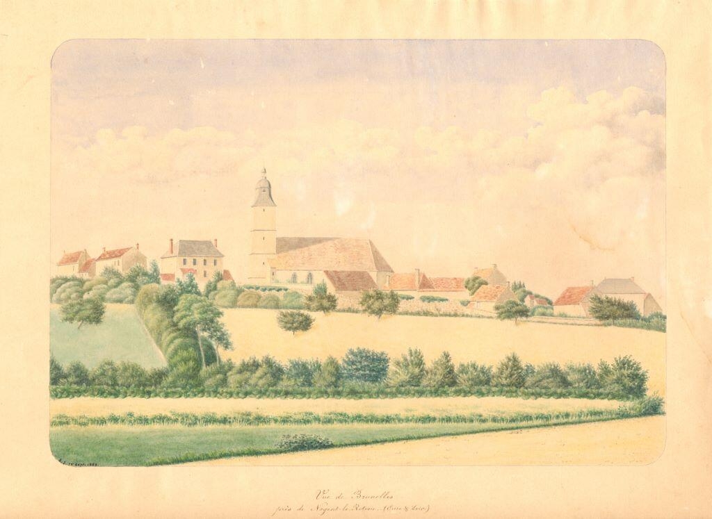 Vue de Brunelles près de Nogent-le-Rotrou (Eure-et-Loir), Louis Auguste Jubault, 1888