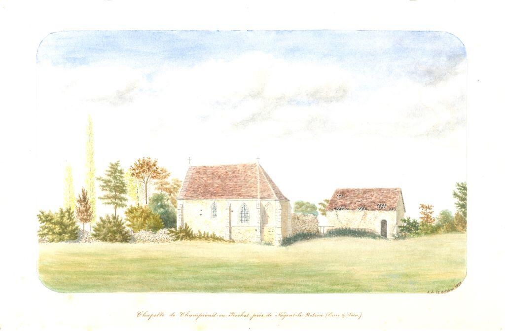 Chapelle de Champrond-en-Perchet, près de Nogent-le-Rotrou, Louis Auguste Jubault, 1877