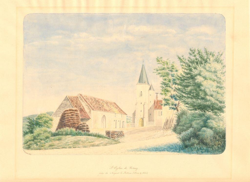 Eglise de Trizay près de Nogent-le-Rotrou (Eure-et-Loir), Louis Auguste Jubault, 1887