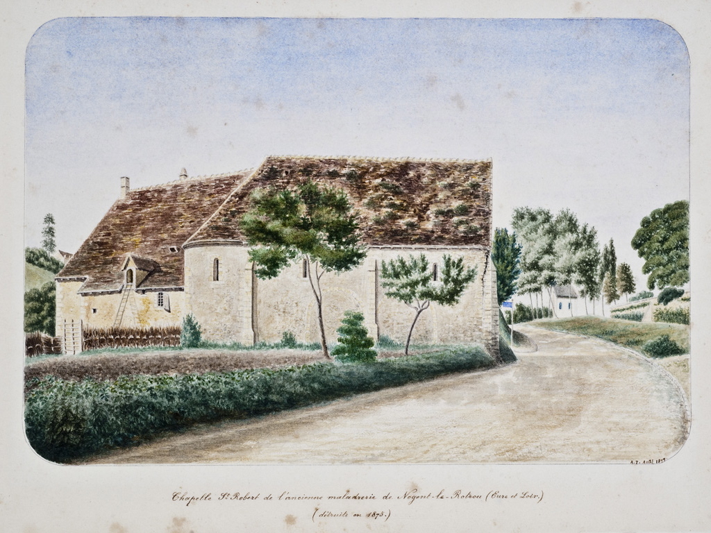 Chapelle St-Robert de l’ancienne maladrerie de Nogent-le-Rotrou (détruite en 1875), Louis Auguste Jubault, 1877