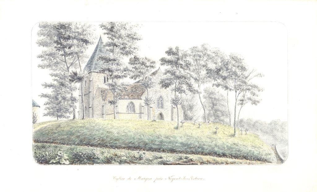 Eglise de Margon près Nogent-le-Rotrou, Louis Auguste Jubault, 1862
