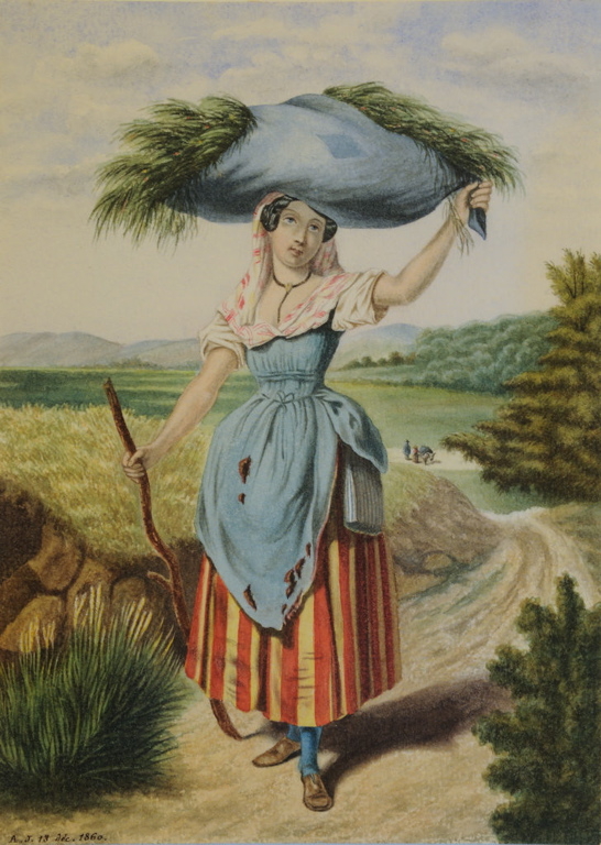 La porteuse d’herbe (titre inscrit), Louis Auguste Jubault, 1860