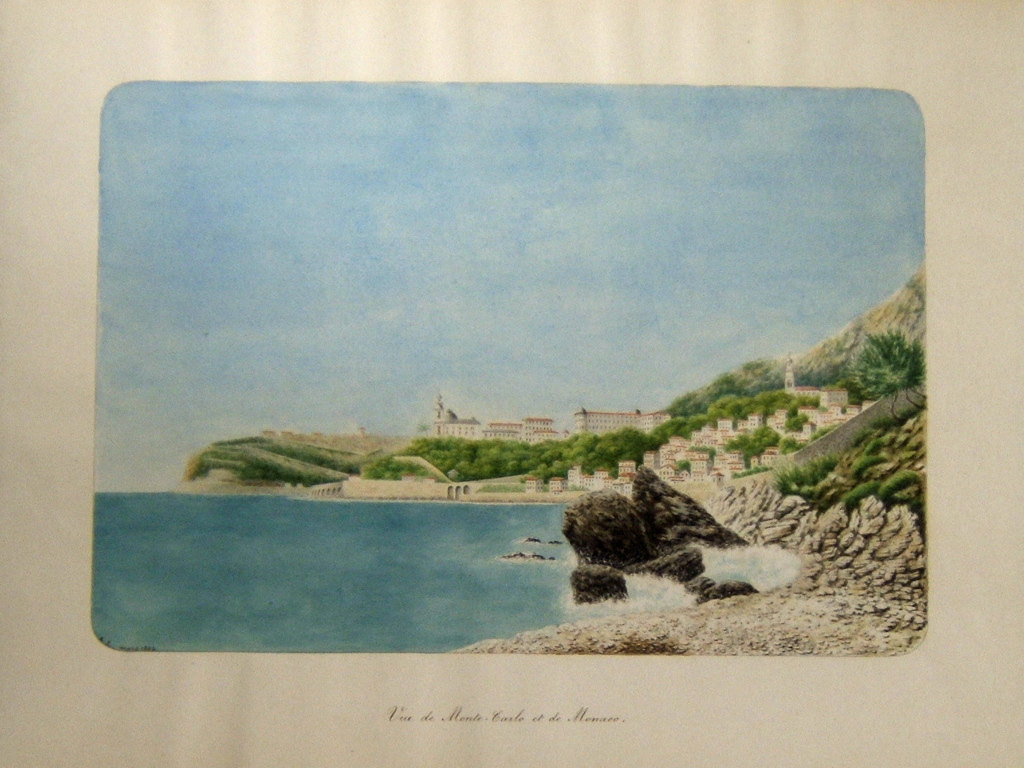 Vue de Monte-Carlo et de Monaco, Louis Auguste Jubault, 1884