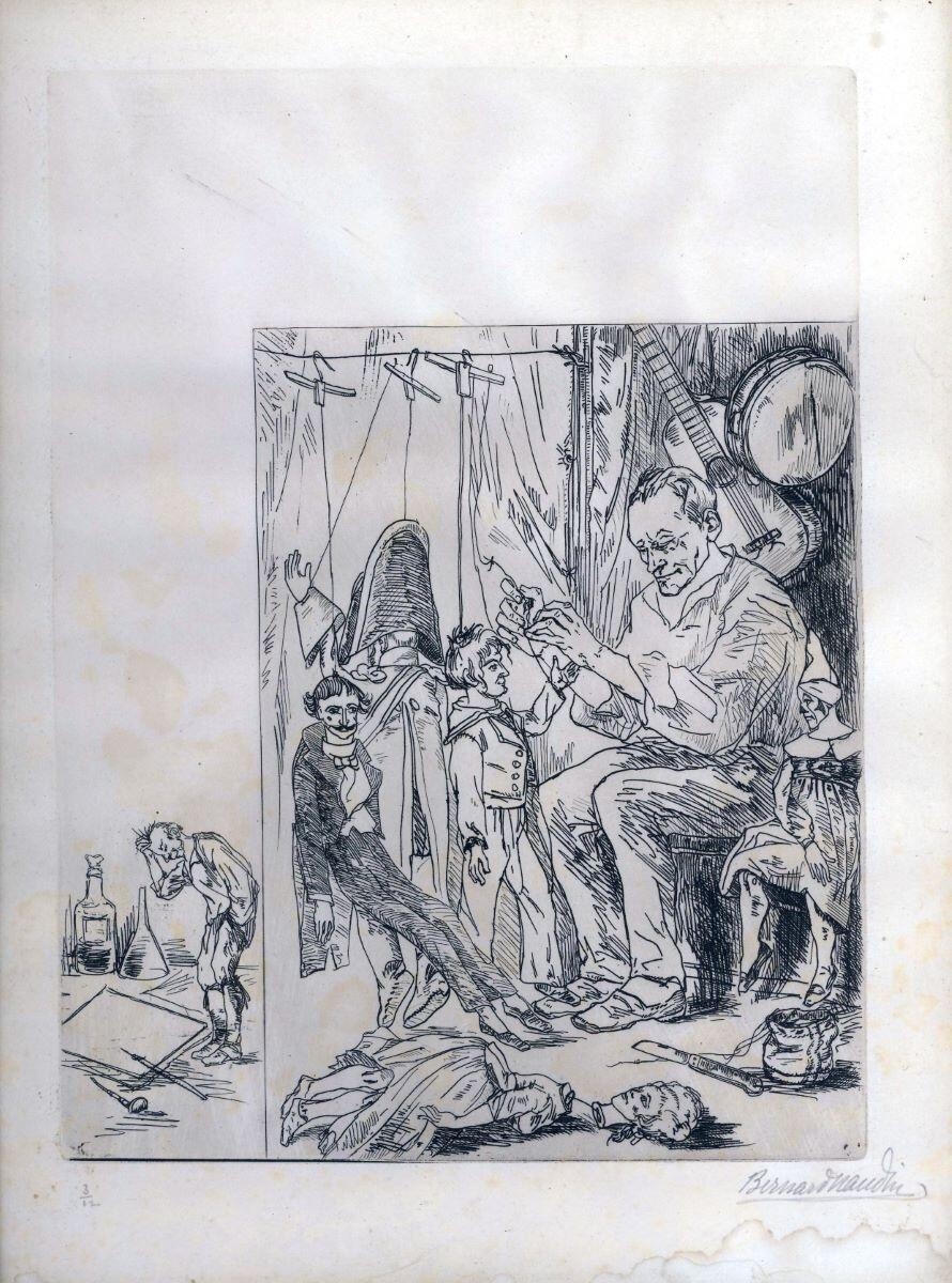 Le confectionneur de marionnettes ou autoportrait, Bernard Naudin, 1918