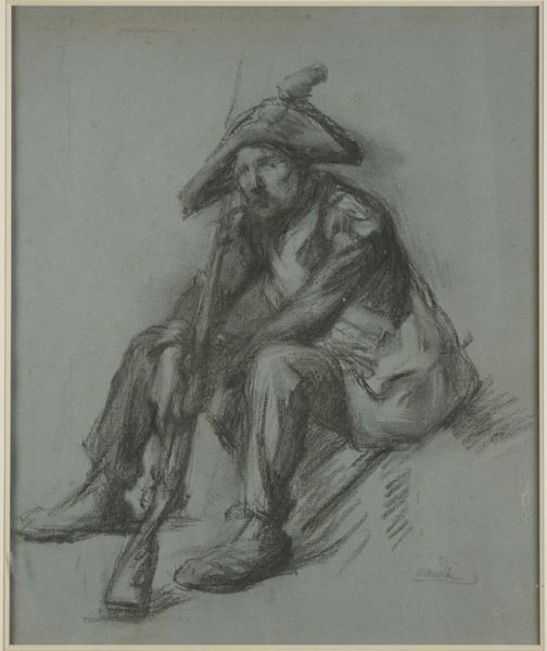Guerrier assis 1ère république, Bernard Naudin, 2e quart 20e siècle