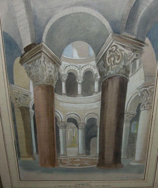 Intérieur de l’église de Neuvy-St-Sépulchre, Félix Thorigny, 19e siècle