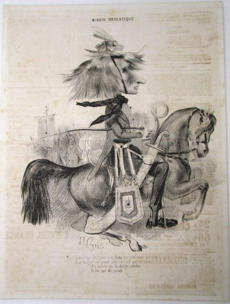 Portrait-charge de Franz Liszt, Alcide Joseph Lorentz, 1842