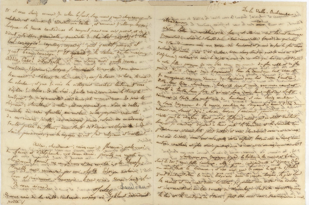 Lettre autographe signée de Jules Sandeau à Mme Marie-Madeleine-Victoire-Aimée Decerfz_0