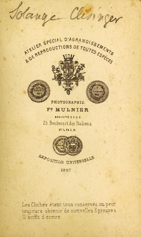 Solange DUDEVANT-CLÉSINGER, fille de George SAND (titre factice)_1