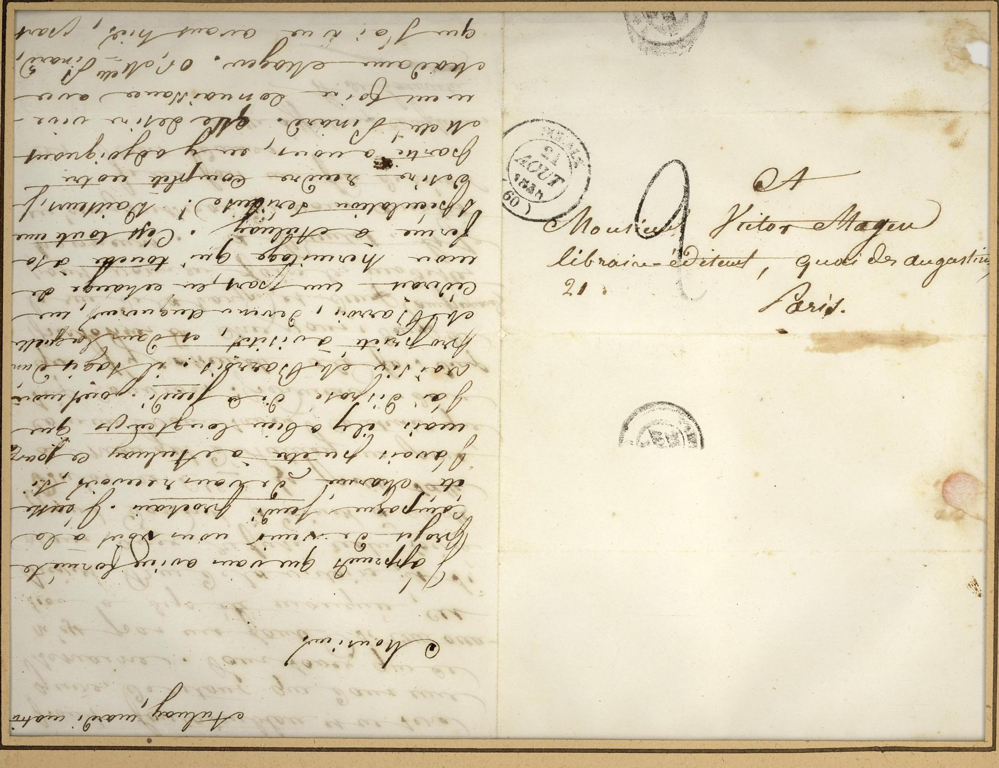Lettre de Henri de La Touche (Hyacinthe-Joseph-Alexandre THABAUD) à l’éditeur Victor MAGEN AULNAY le 21 Août 1834_0