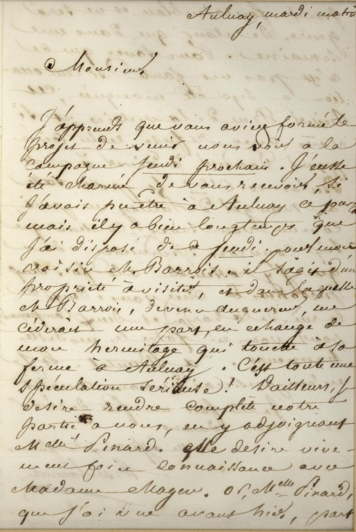 Lettre de Henri de La Touche (Hyacinthe-Joseph-Alexandre THABAUD) à l’éditeur Victor MAGEN AULNAY le 21 Août 1834_1