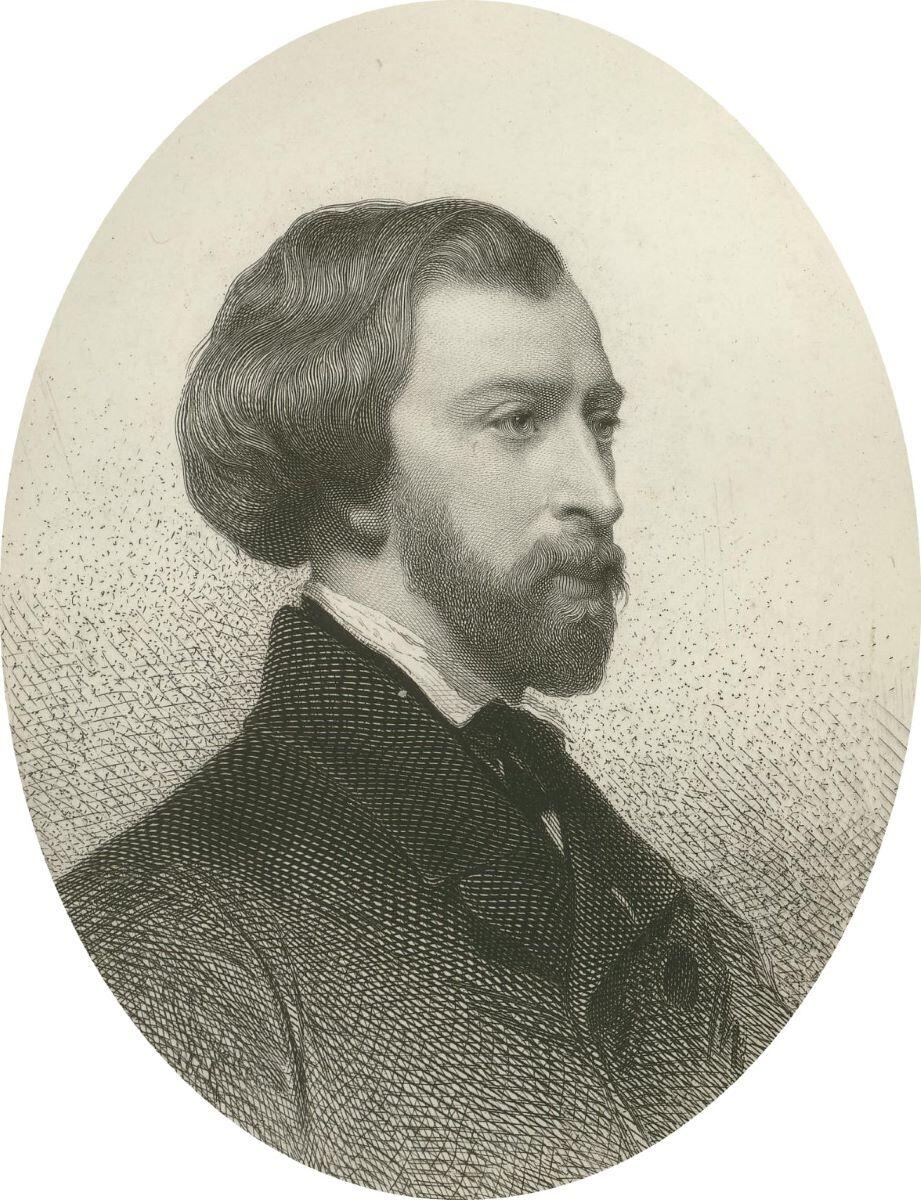 Portrait en médaillon d’Alfred de Musset, Charles Landelle, Vers 1850