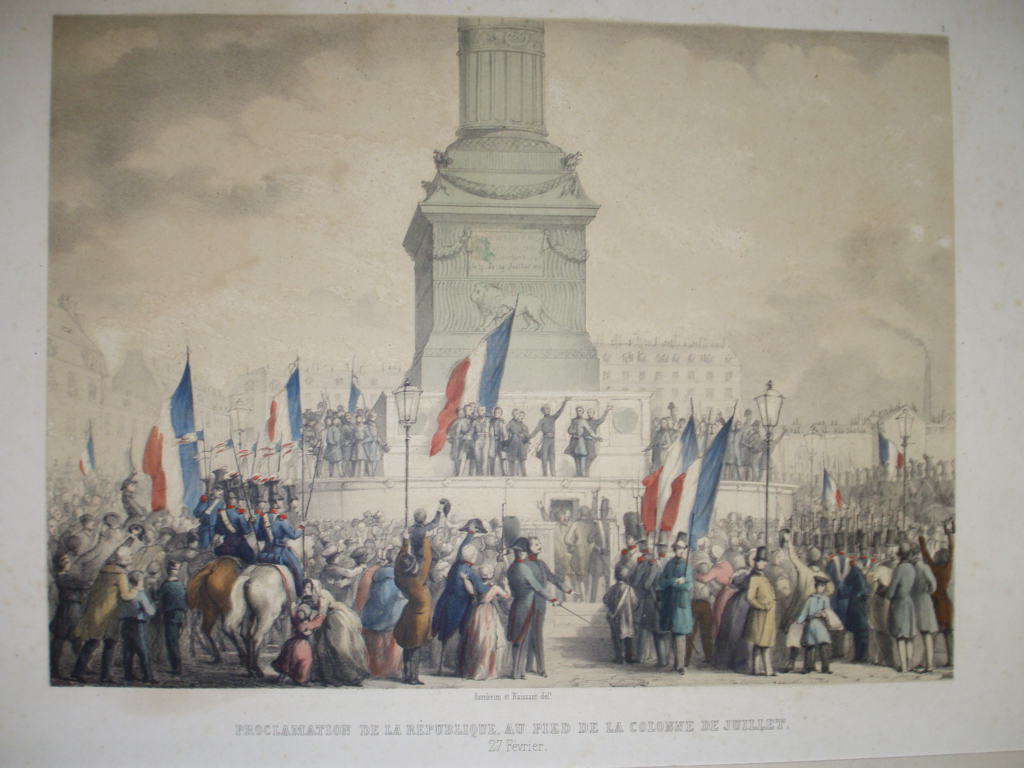 Proclamation de la République, au pied de la Colonne de Juillet, Hermann Raunheim, 1848