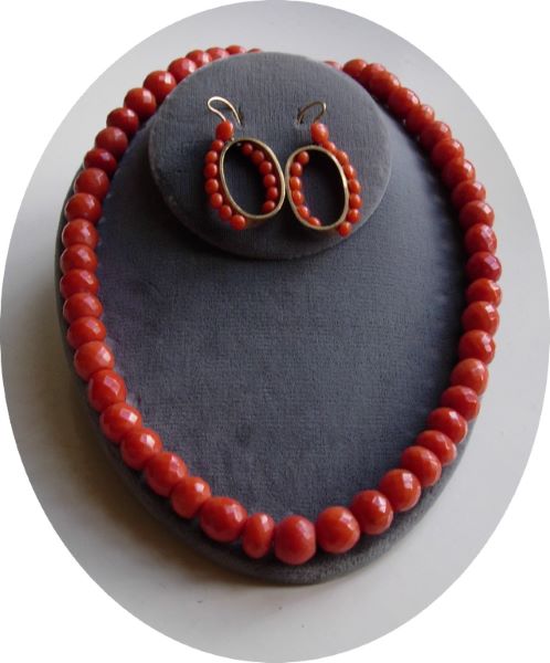 Parure de bijoux en corail et or_0