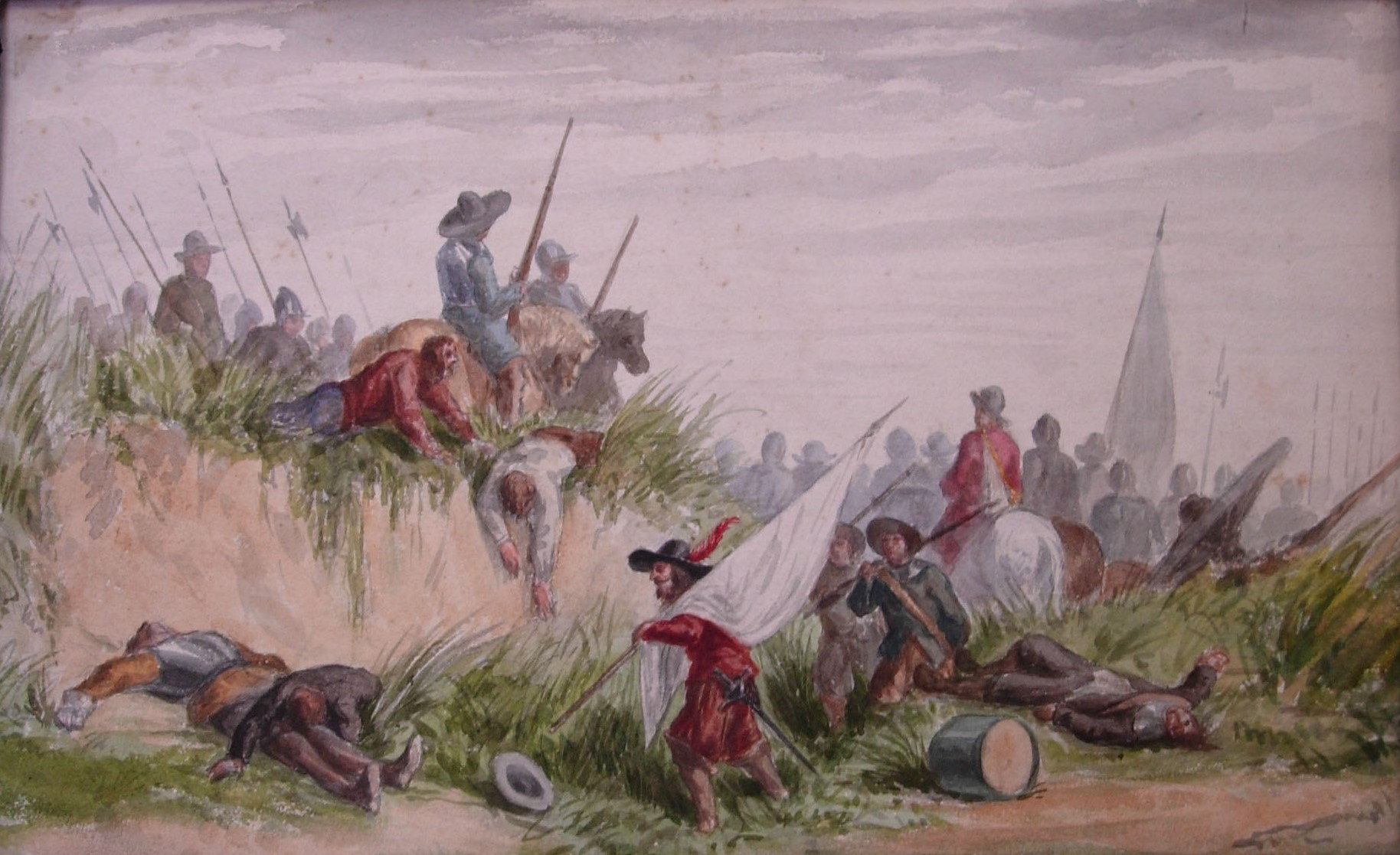 Reconnaissance après la bataille (titre factice), Maurice Sand, 1850