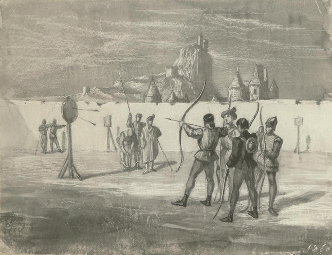 Tir à l'arc (titre factice), Maurice Sand, 1860