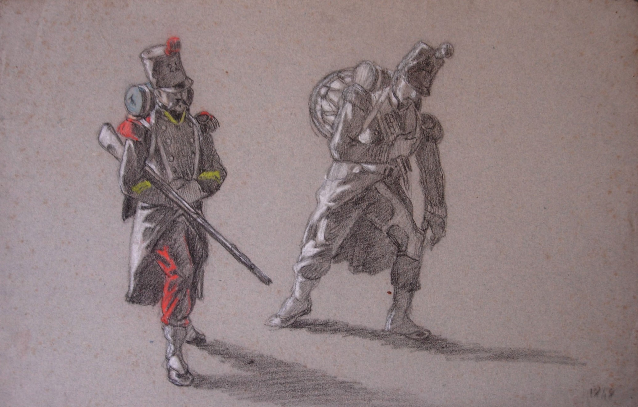 Deux soldats (titre factice), Maurice Sand, 1848