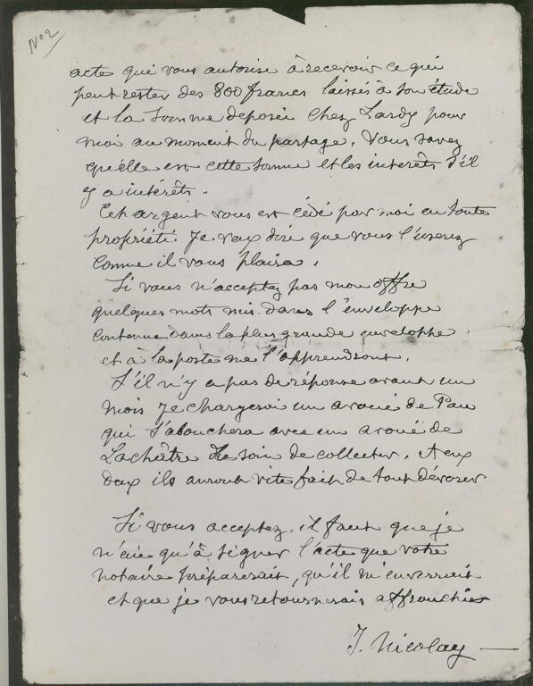 Lettre du sculpteur NICOLAY à sa soeur et à son beau-frère_1