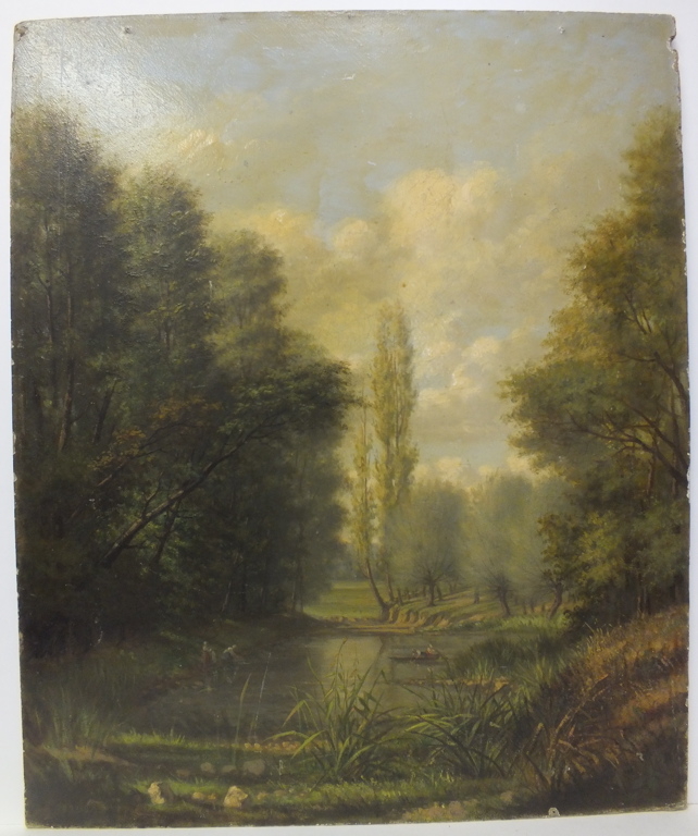Chinon, vue prise à Saint-Lazare. (titre inscrit au dos), Louis Brunet, 20e siècle