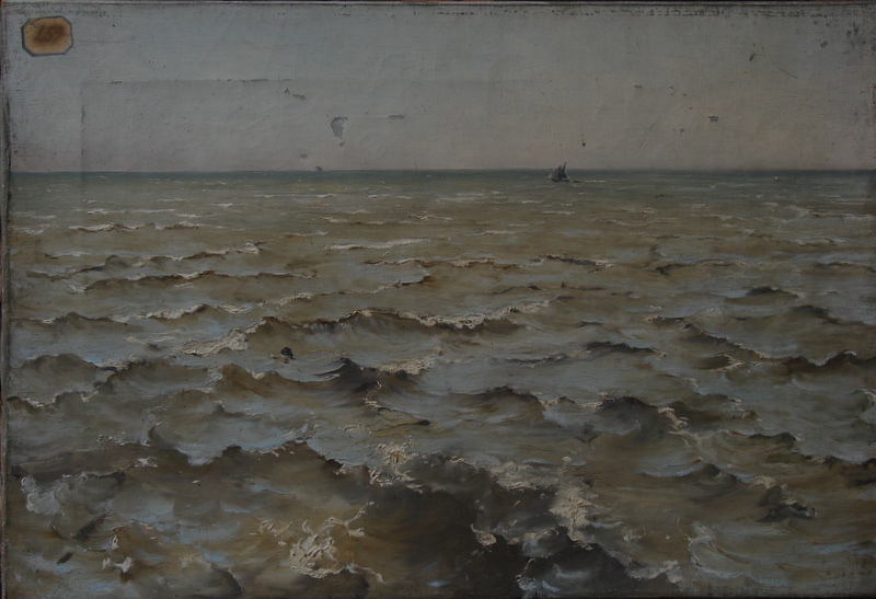 Pleine mer par un vent d’est, de la Jetée de l’Est Dunkerque., Emmanuel Lansyer, 1881
