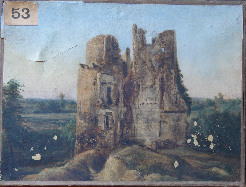 Machecoul, le château, première étude d’après nature., Emmanuel Lansyer, 1853