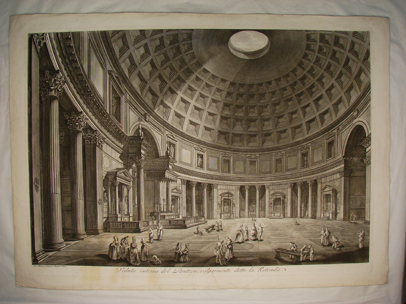 Veduta interna del Panteon volgarmente detto la Rotonda. (titre inscrit), Francesco Piranesi, 18e siècle
