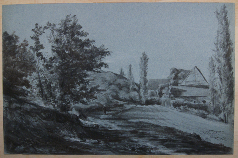 A la Courroierie (forêt de Loches). (Titre inscrit), Emmanuel Lansyer, 1861
