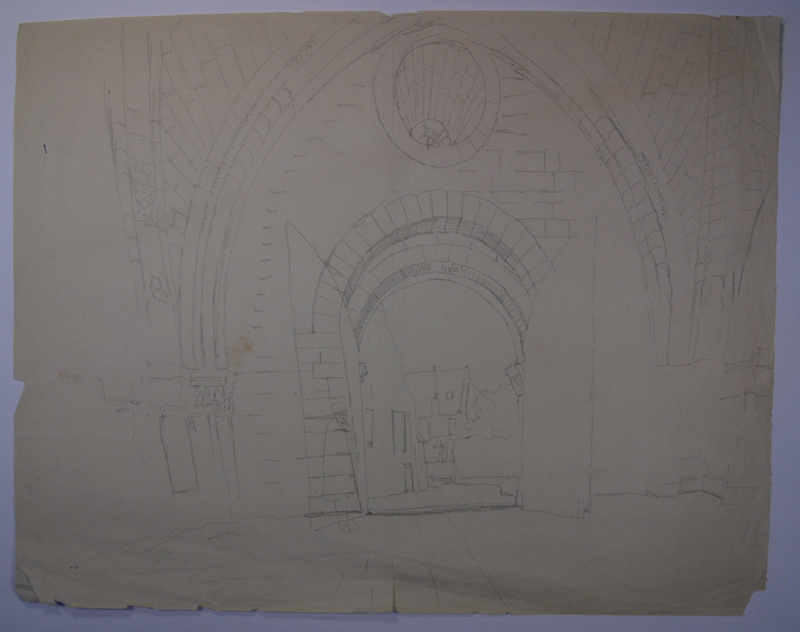 Loches (vue prise de l’intérieur du nartex, Eglise Saint-Ours).(Titre factice), Emmanuel Lansyer, 19e siècle