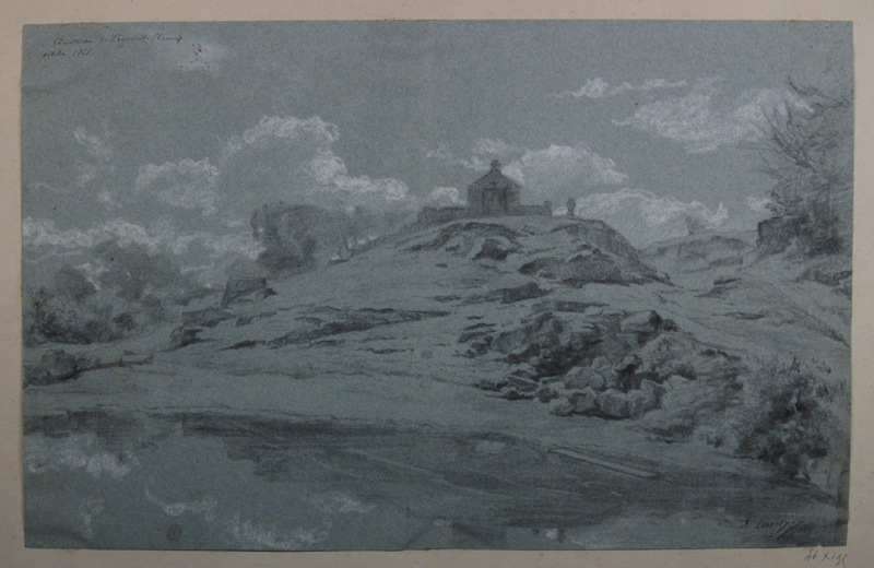 Cimetière de Crozant (Creuse). (Titre inscrit), Emmanuel Lansyer, 1861
