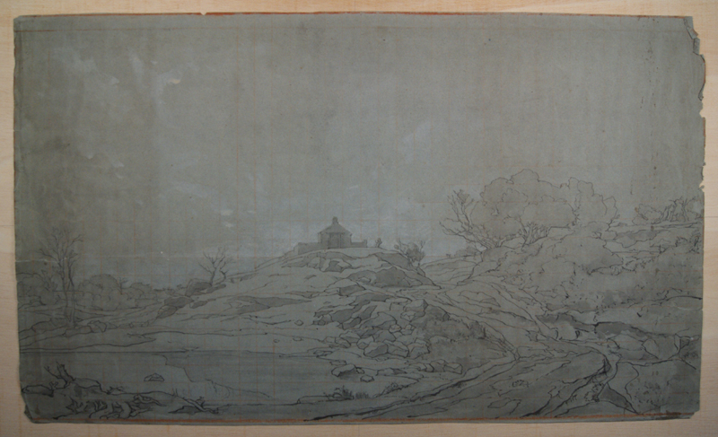 Première pensée du tableau n°21 “Un poste au bord de la mer”. (Titre inscrit), Emmanuel Lansyer, 1862