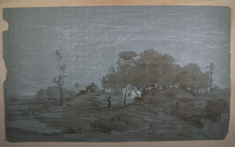 Seconde pensée du tableau n°21 “Un poste au bord de la mer”. (Titre inscrit), Emmanuel Lansyer, 1862